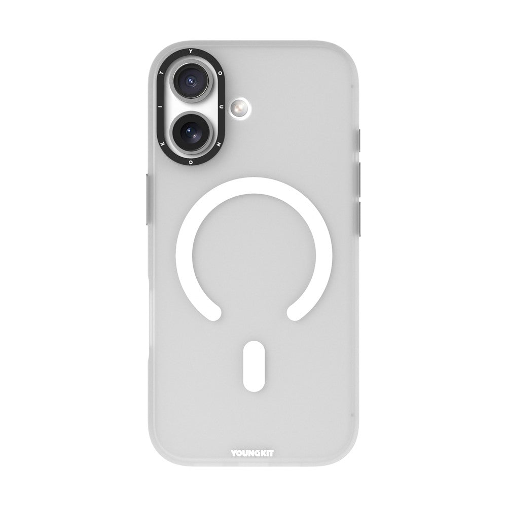 YOUNGKIT-For-iPhone-17-Matte-Case-Compatible-with-MagSafe-PET-TPU-Phone-Cover-White