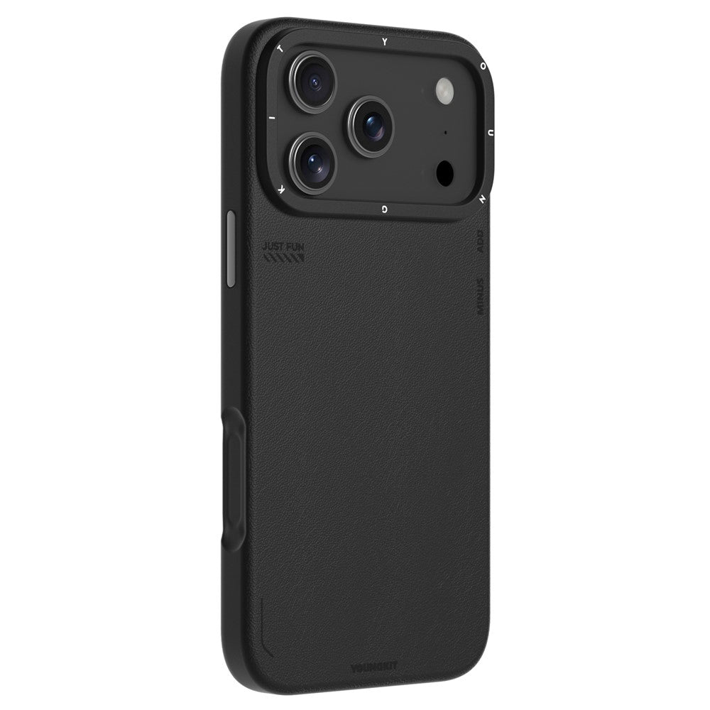 YOUNGKIT-For-iPhone-17-Pro-Max-Case-Compatible-with-MagSafe-PU-Leather-+-PC-Phone-Cover-Black