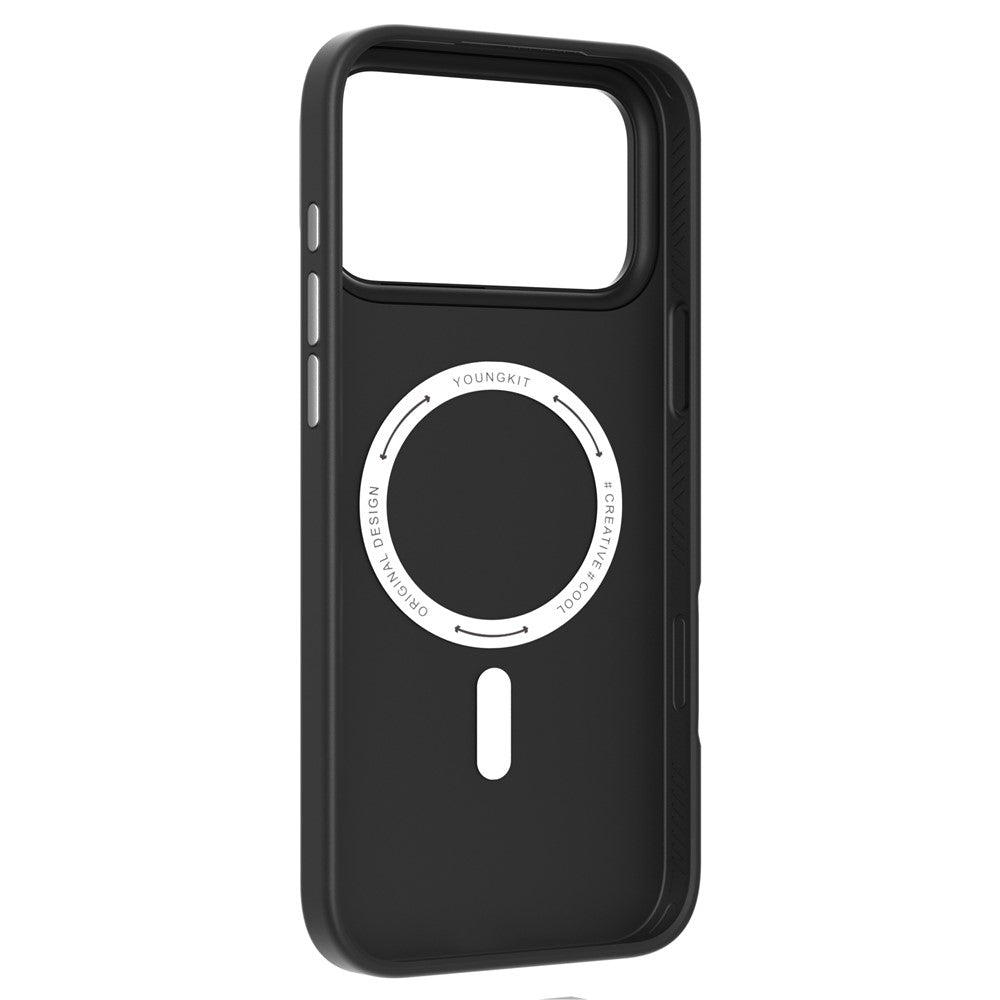 YOUNGKIT-For-iPhone-17-Pro-Max-Case-Compatible-with-MagSafe-PU-Leather-+-PC-Phone-Cover-Black