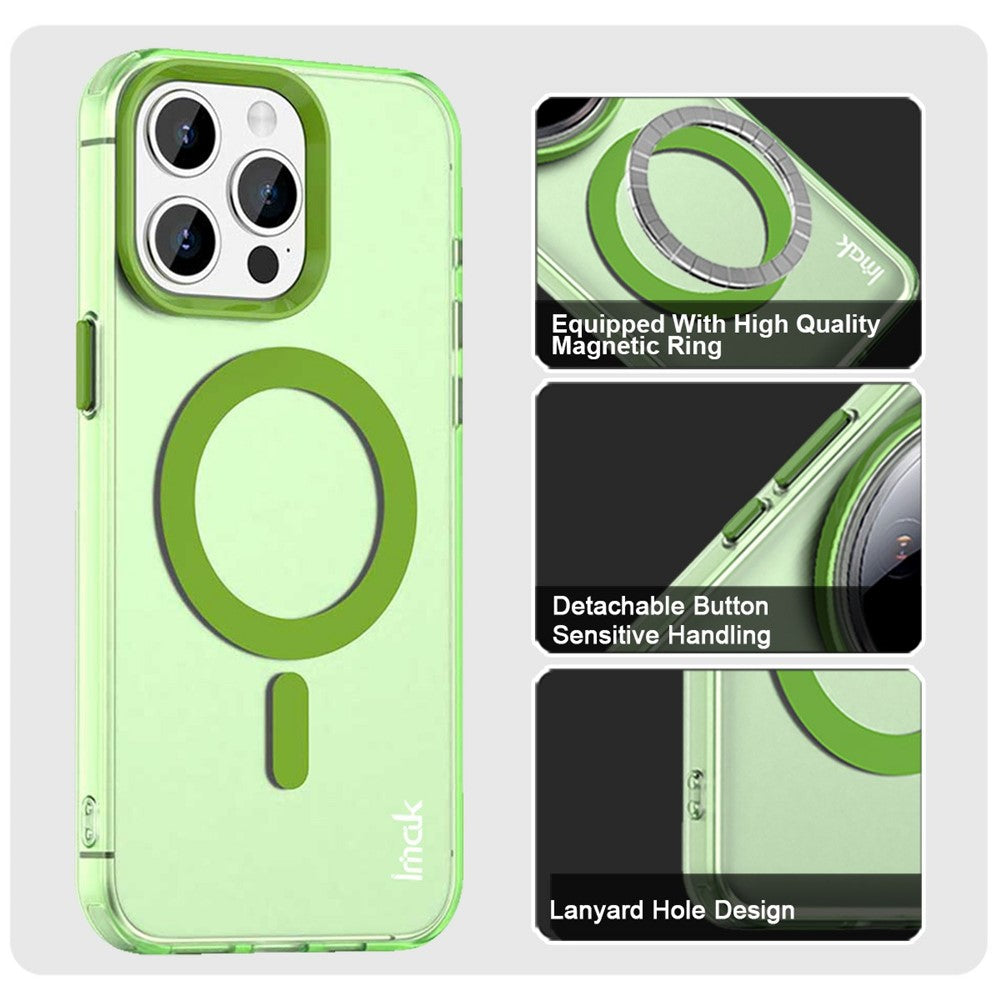 IMAK-For-iPhone-15-Pro-Max-Case-Compatible-with-MagSafe-Candy-Color-Anti-Drop-TPU-+-PET-Back-Cover-Green