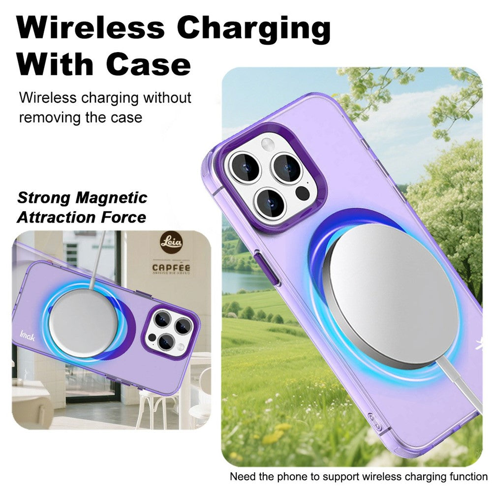 IMAK-For-iPhone-15-Pro-Max-Case-Compatible-with-MagSafe-Candy-Color-Anti-Drop-TPU-+-PET-Back-Cover-Purple