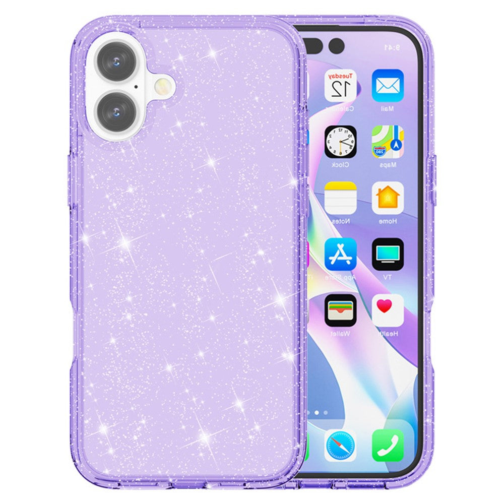 AMORUS-For-iPhone-17-Case-Soft-TPU-Hard-PC-Back-Shockproof-Phone-Cover-Glitter-Purple