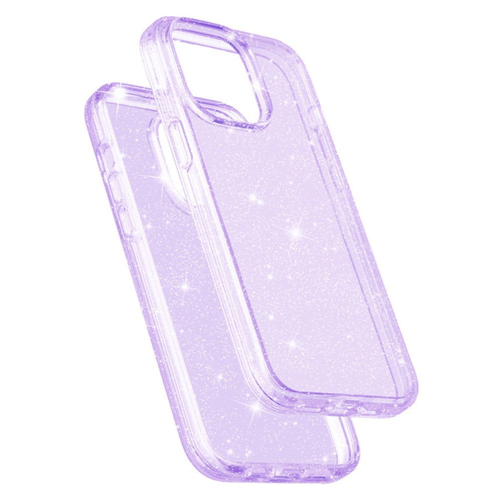 AMORUS-For-iPhone-13-Pro-Case-Soft-TPU-Hard-PC-Back-Shockproof-Phone-Cover-Glitter-Purple