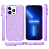 AMORUS-For-iPhone-13-Pro-Case-Soft-TPU-Hard-PC-Back-Shockproof-Phone-Cover-Glitter-Purple