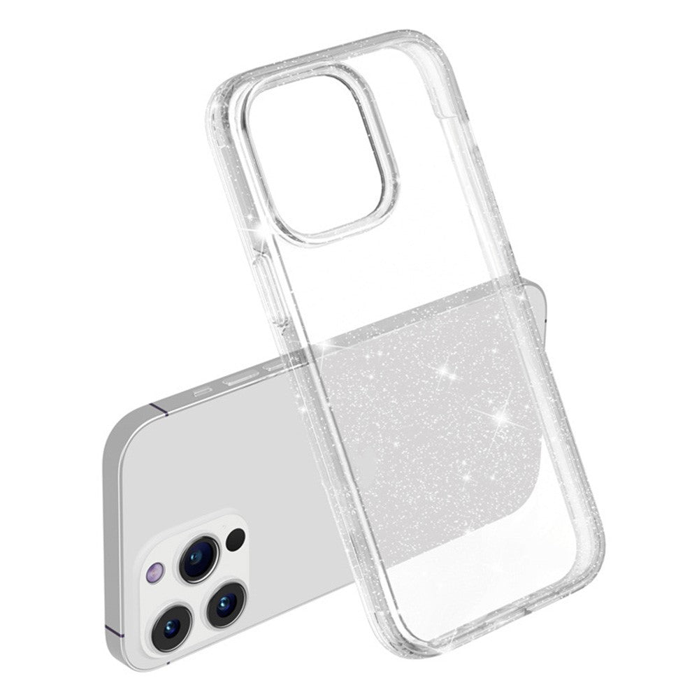 AMORUS-For-iPhone-13-Pro-Case-Soft-TPU-Hard-PC-Back-Shockproof-Phone-Cover-Glitter-White