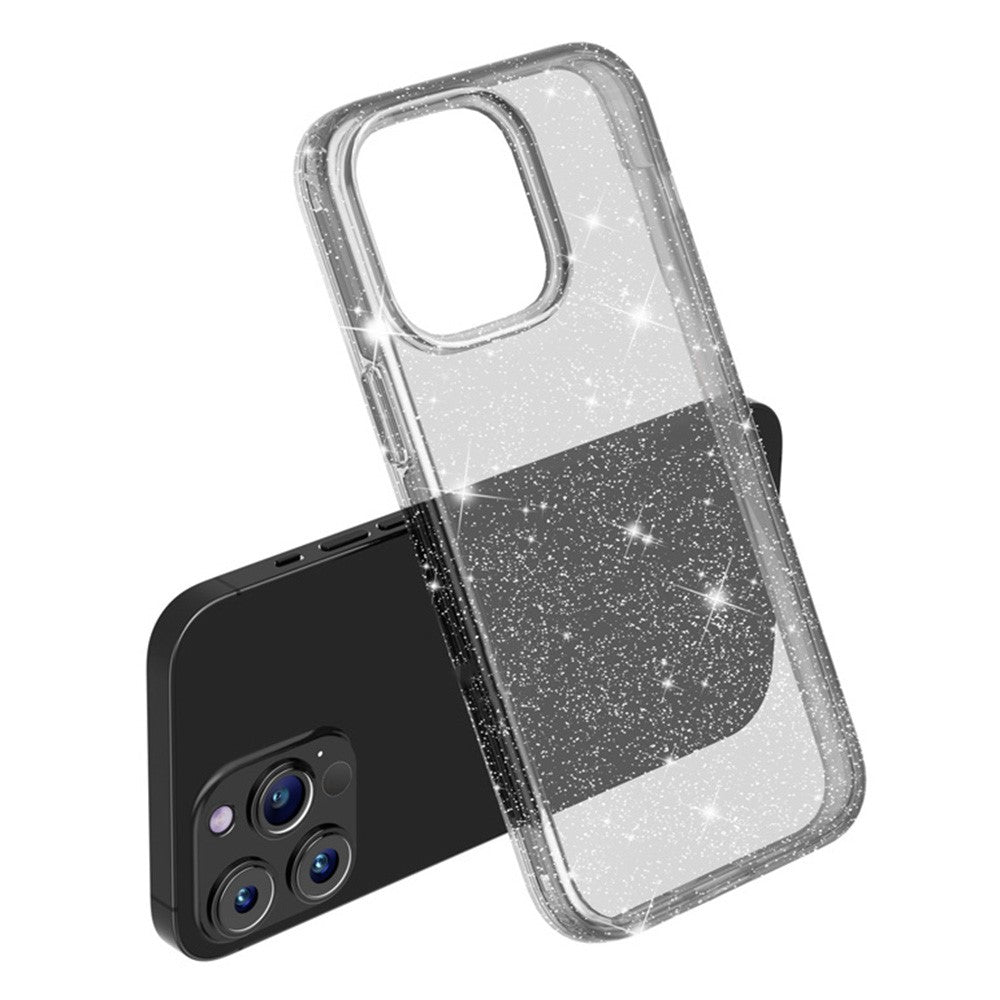 AMORUS-For-iPhone-13-Pro-Case-Soft-TPU-Hard-PC-Back-Shockproof-Phone-Cover-Glitter-Black