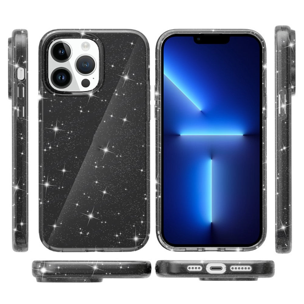 AMORUS-For-iPhone-13-Pro-Case-Soft-TPU-Hard-PC-Back-Shockproof-Phone-Cover-Glitter-Black