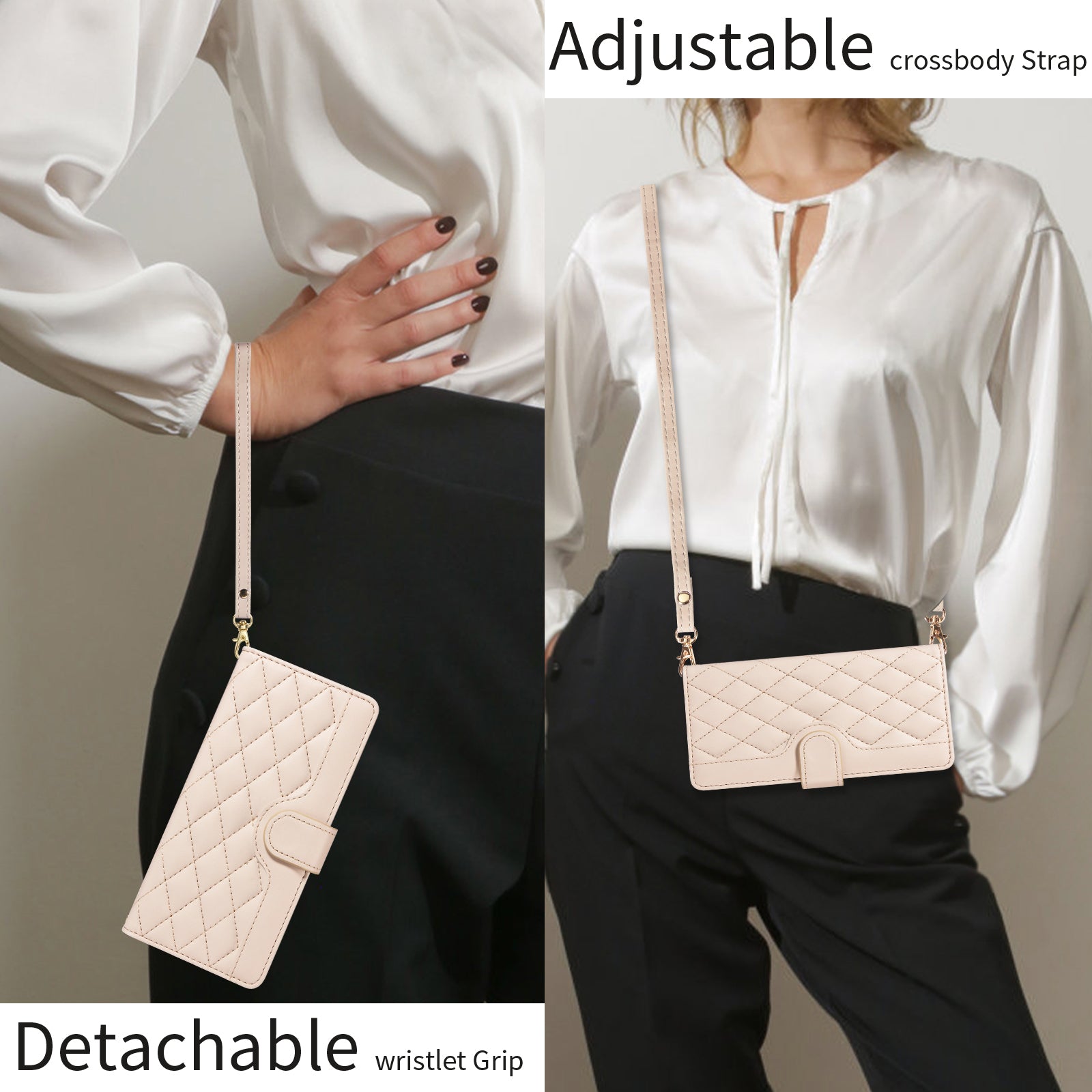 For-Samsung-Galaxy-A25-5G-(Global)-(161mm)-Wallet-Case-Rhombus-Leather-Phone-Cover-with-Strap-Apricot