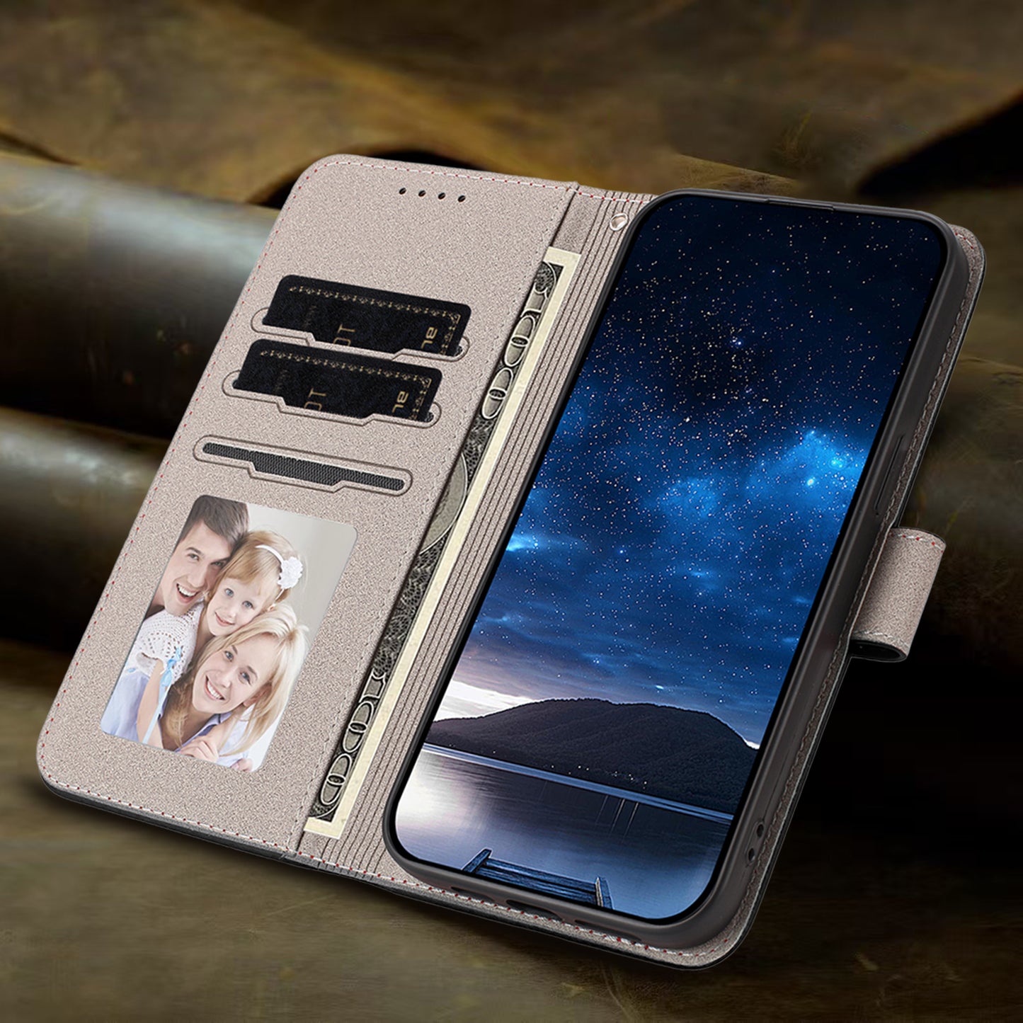 For-Samsung-Galaxy-A06-5G-/-Galaxy-A07-5G-Leather-Case-Solid-Color-Phone-Cover-with-Wallet-Black