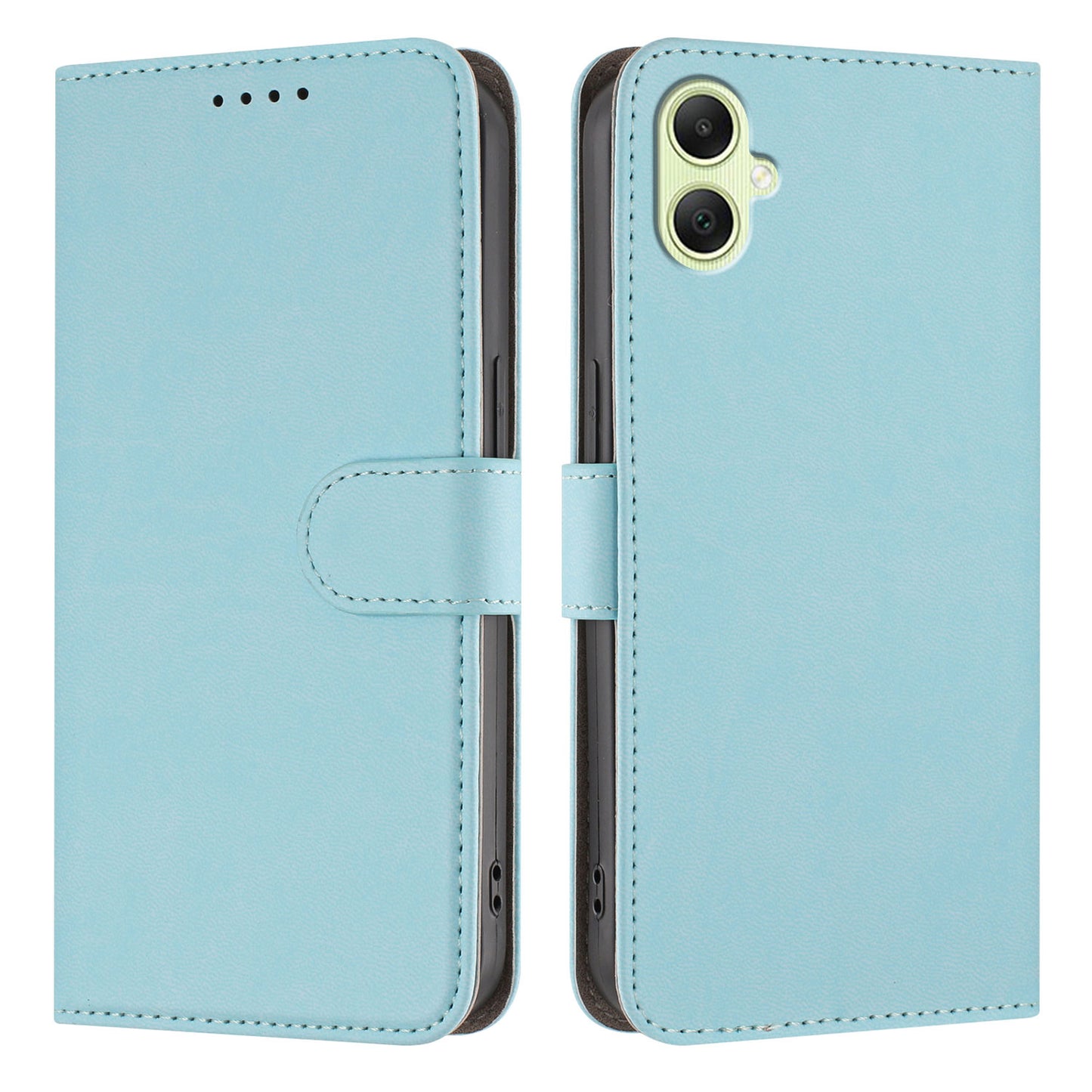 For-Samsung-Galaxy-A06-5G-/-Galaxy-A07-5G-Leather-Case-Solid-Color-Phone-Cover-with-Wallet-Baby-Blue