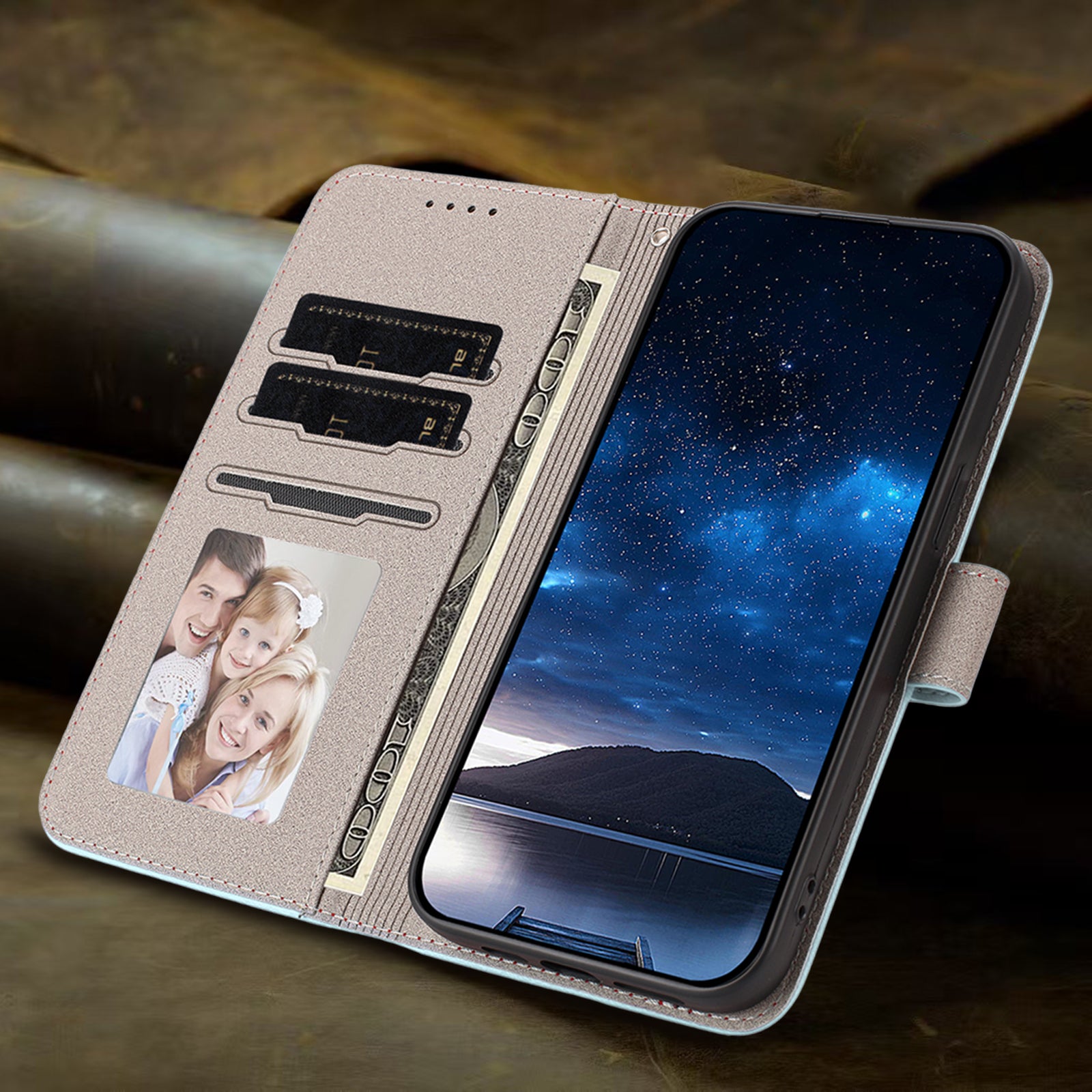 For-Samsung-Galaxy-A06-5G-/-Galaxy-A07-5G-Leather-Case-Solid-Color-Phone-Cover-with-Wallet-Baby-Blue