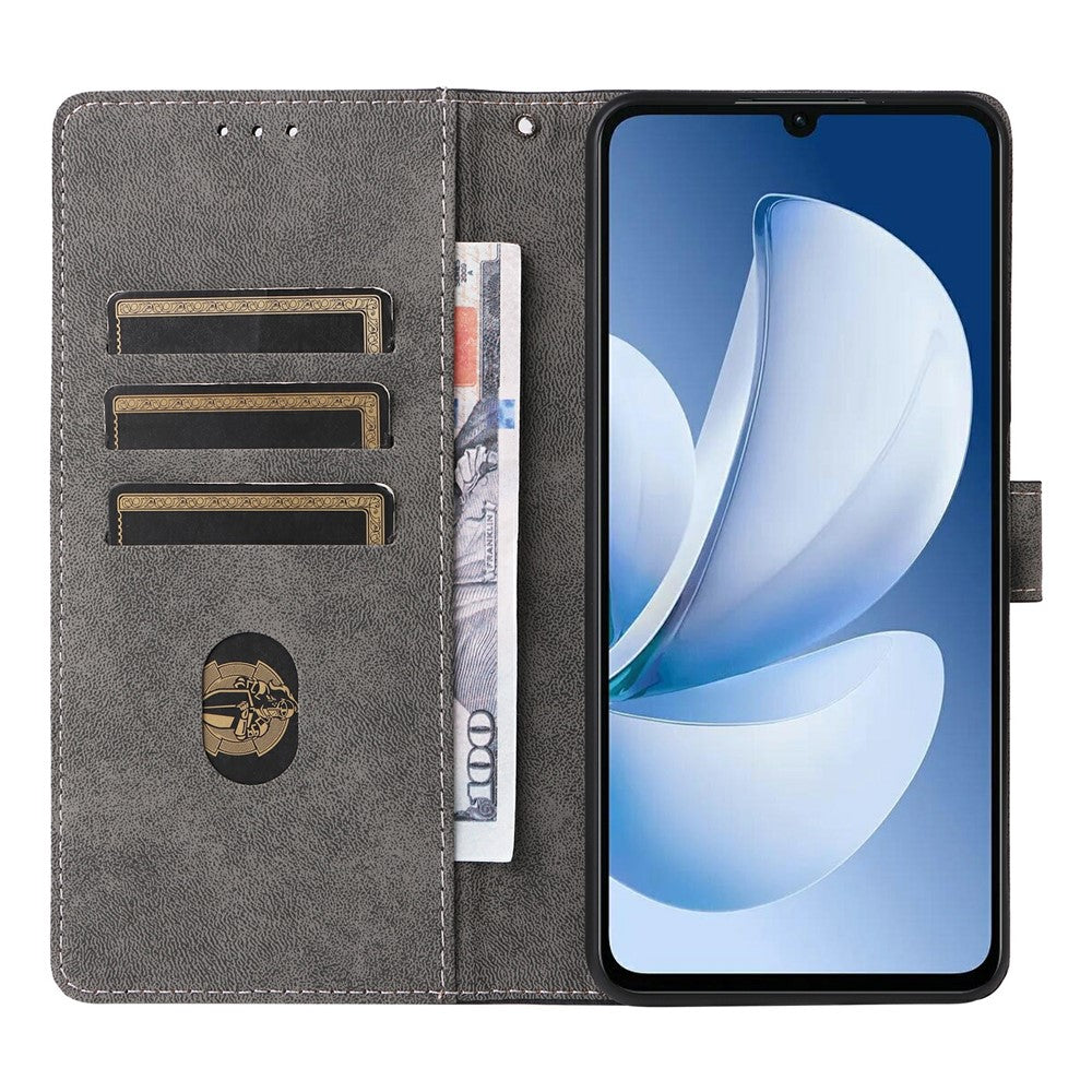 Wallet-Case-for-Realme-Note-70T-4G-/-Note-70-4G-/-Narzo-80-Lite-4G-/-Realme-C71-4G-(India)-RFID-Blocking-PU-Leather-Phone-Cover-Stand-with-Strap-Blue