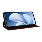 Leather-Case-for-Realme-Note-70T-4G-/-Note-70-4G-/-Narzo-80-Lite-4G-/-Realme-C71-4G-(India)-Wallet-Rhombus-Imprinted-Phone-Cover-Red