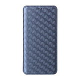 Leather-Case-for-Realme-Note-70T-4G-/-Note-70-4G-/-Narzo-80-Lite-4G-/-Realme-C71-4G-(India)-Wallet-Rhombus-Imprinted-Phone-Cover-Blue