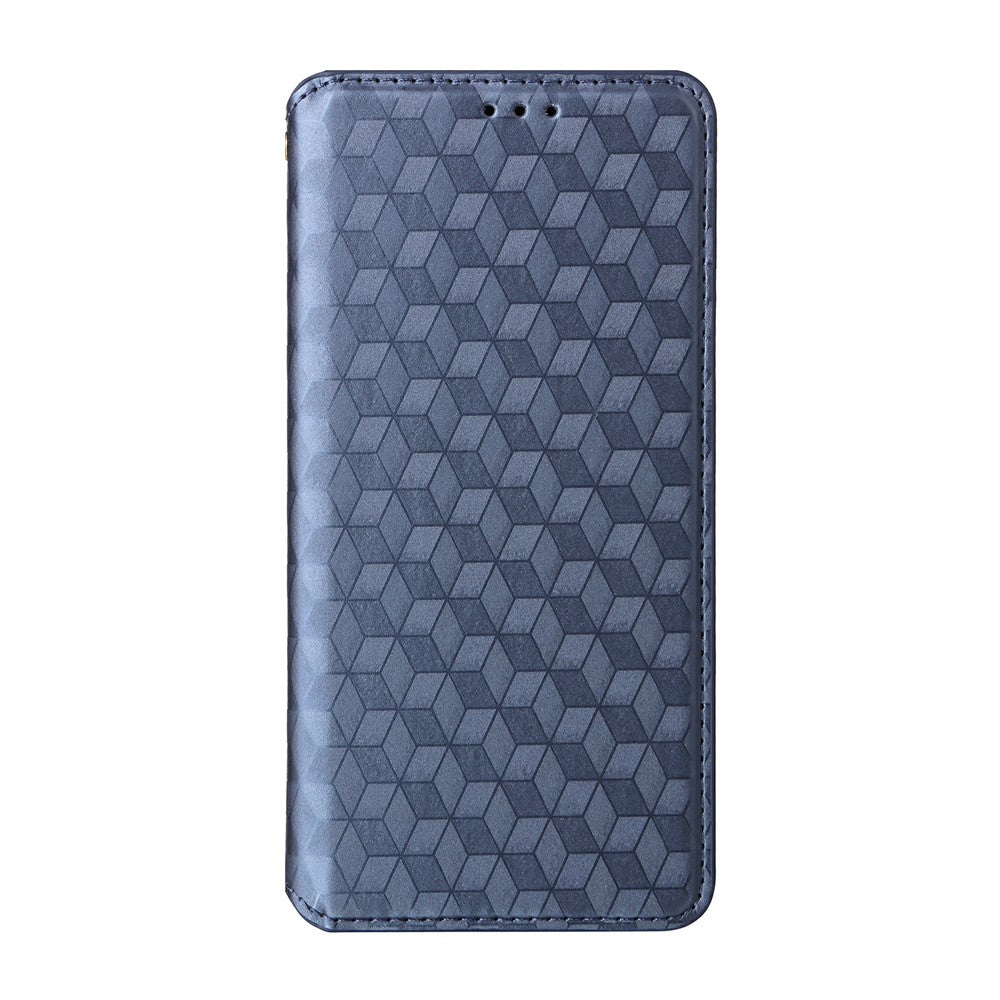 Leather-Case-for-Realme-Note-70T-4G-/-Note-70-4G-/-Narzo-80-Lite-4G-/-Realme-C71-4G-(India)-Wallet-Rhombus-Imprinted-Phone-Cover-Blue