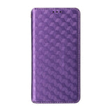 Leather-Case-for-Realme-Note-70T-4G-/-Note-70-4G-/-Narzo-80-Lite-4G-/-Realme-C71-4G-(India)-Wallet-Rhombus-Imprinted-Phone-Cover-Purple