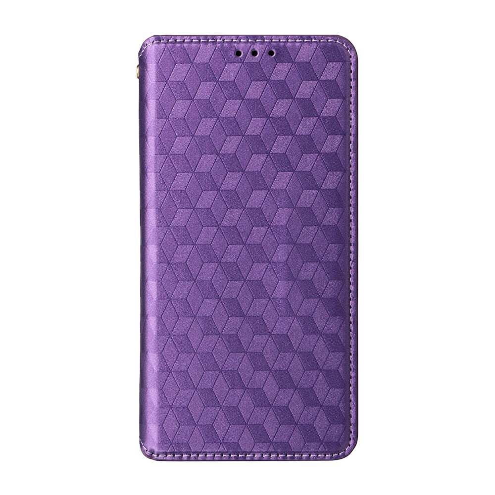 Leather-Case-for-Realme-Note-70T-4G-/-Note-70-4G-/-Narzo-80-Lite-4G-/-Realme-C71-4G-(India)-Wallet-Rhombus-Imprinted-Phone-Cover-Purple