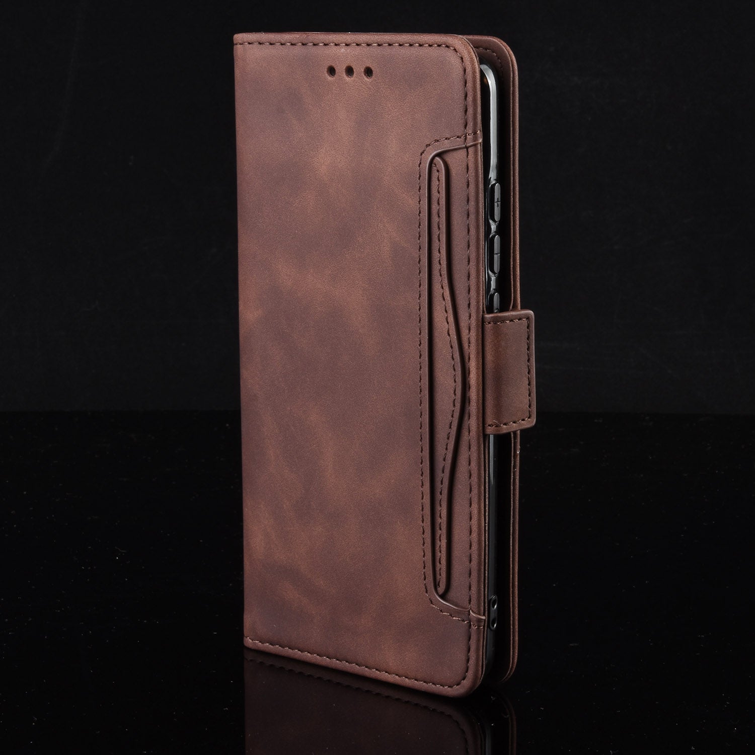 For-Xiaomi-Redmi-15-4G-(EU)-(171mm)-Leather-Case-Phone-Wallet-Cover-with-Multiple-Card-Slots-Brown
