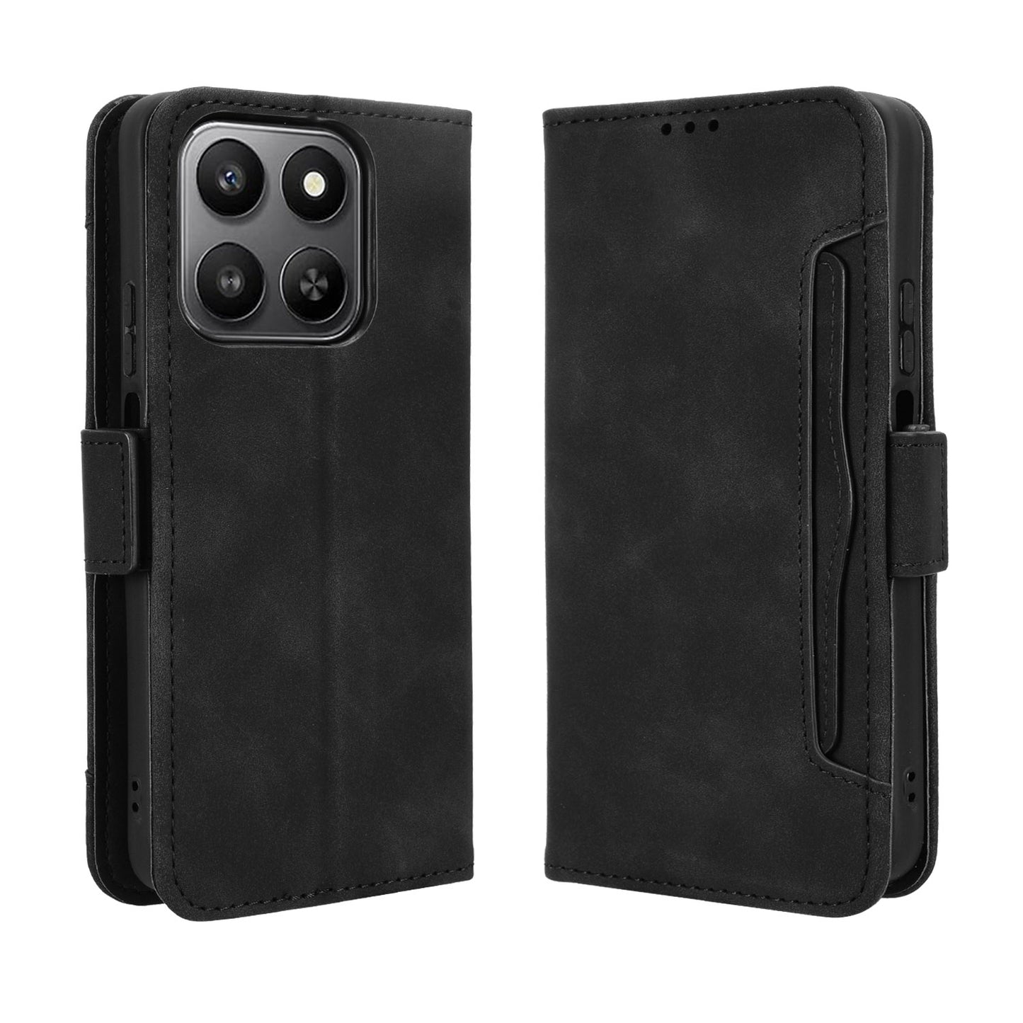 For-Honor-400-Smart-5G-/-4G-/-X7d-4G-Leather-Case-Phone-Wallet-Cover-with-Multiple-Card-Slots-Black