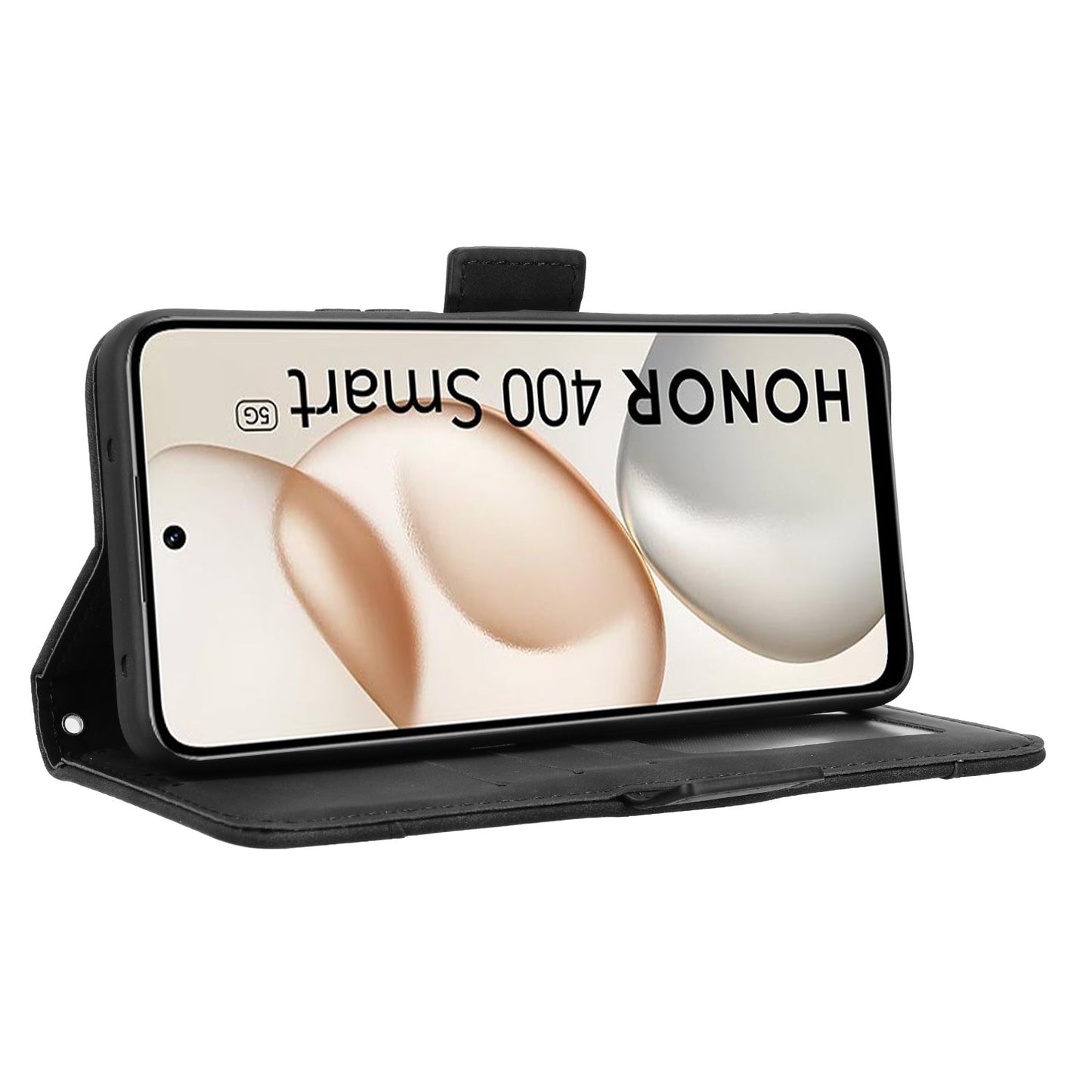 For-Honor-400-Smart-5G-/-4G-/-X7d-4G-Leather-Case-Phone-Wallet-Cover-with-Multiple-Card-Slots-Black