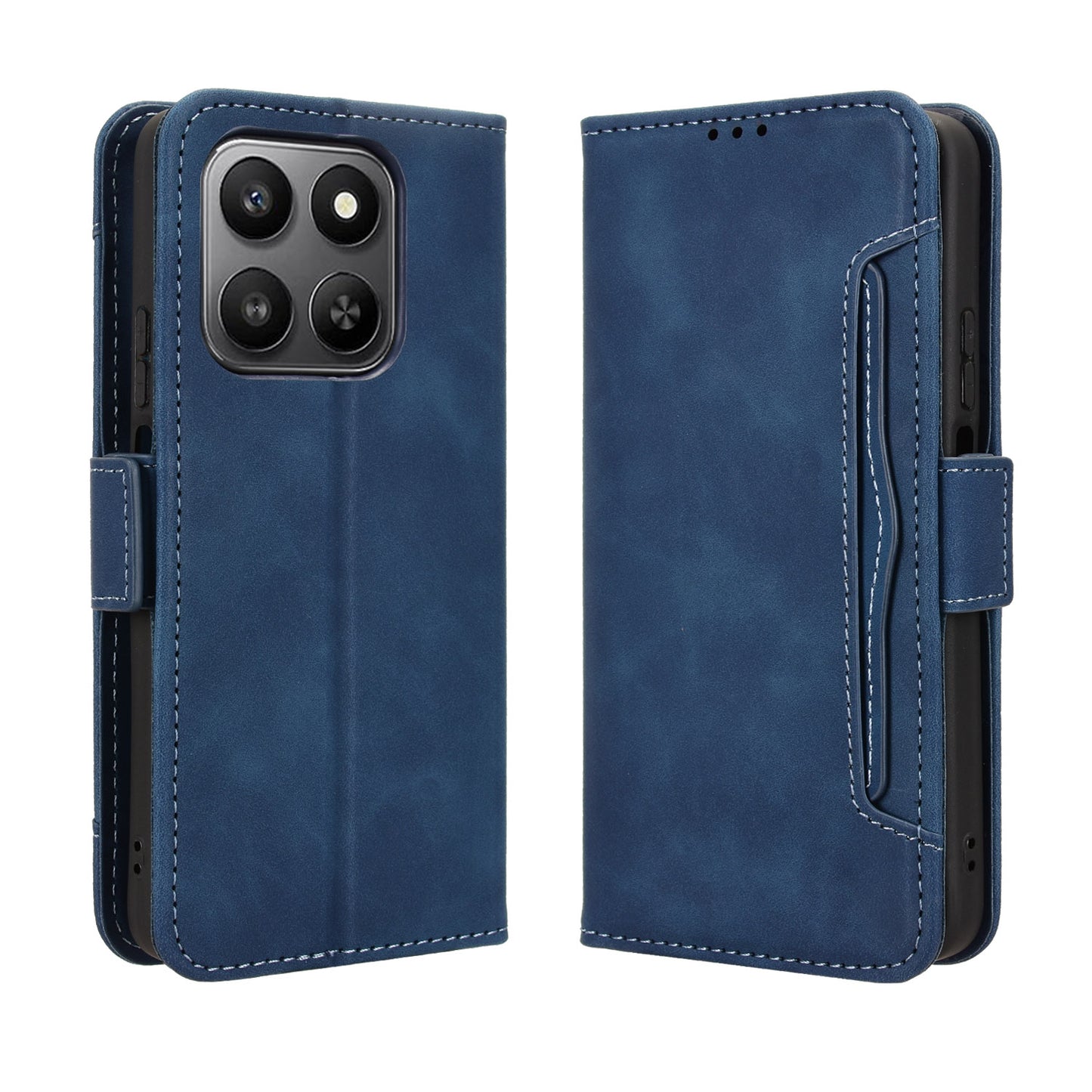 For-Honor-400-Smart-5G-/-4G-/-X7d-4G-Leather-Case-Phone-Wallet-Cover-with-Multiple-Card-Slots-Blue