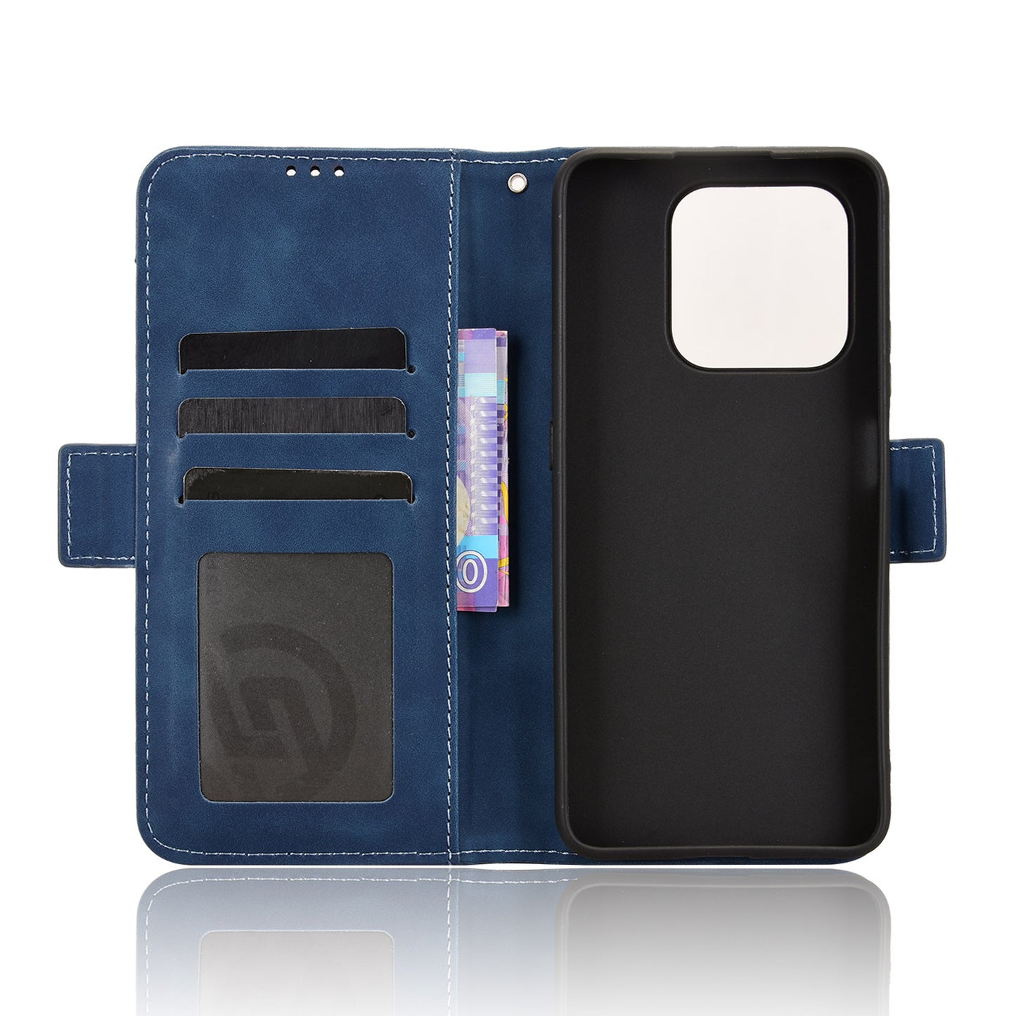 For-Honor-400-Smart-5G-/-4G-/-X7d-4G-Leather-Case-Phone-Wallet-Cover-with-Multiple-Card-Slots-Blue