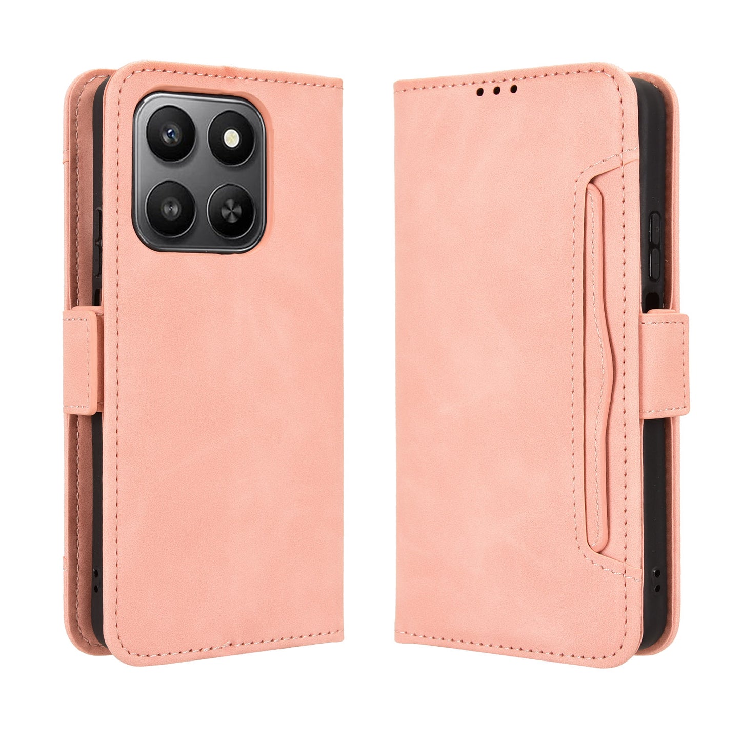 For-Honor-400-Smart-5G-/-4G-/-X7d-4G-Leather-Case-Phone-Wallet-Cover-with-Multiple-Card-Slots-Pink