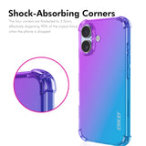For-iPhone-16-TPU-Case-ENKAY-Thickened-Four-Corner-Drop-proof-Phone-Back-Cover-Purple-/-Blue
