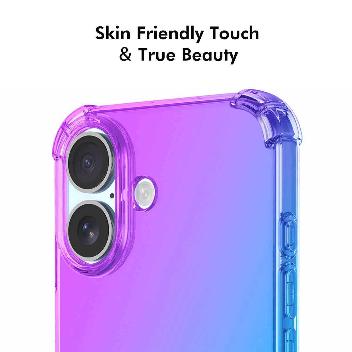 For-iPhone-16-TPU-Case-ENKAY-Thickened-Four-Corner-Drop-proof-Phone-Back-Cover-Purple-/-Blue