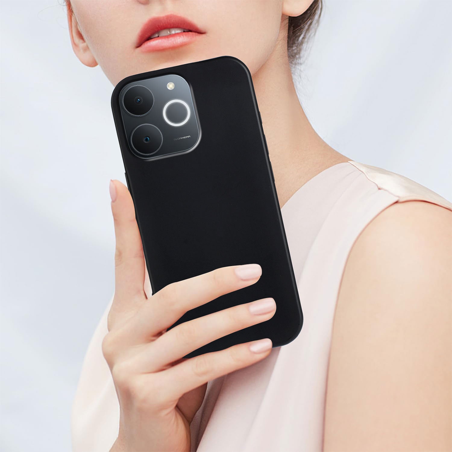 For-Realme-C71-4G-TPU-Case-Soft-Matte-Anti-fingerprint-Phone-Back-Cover-Black