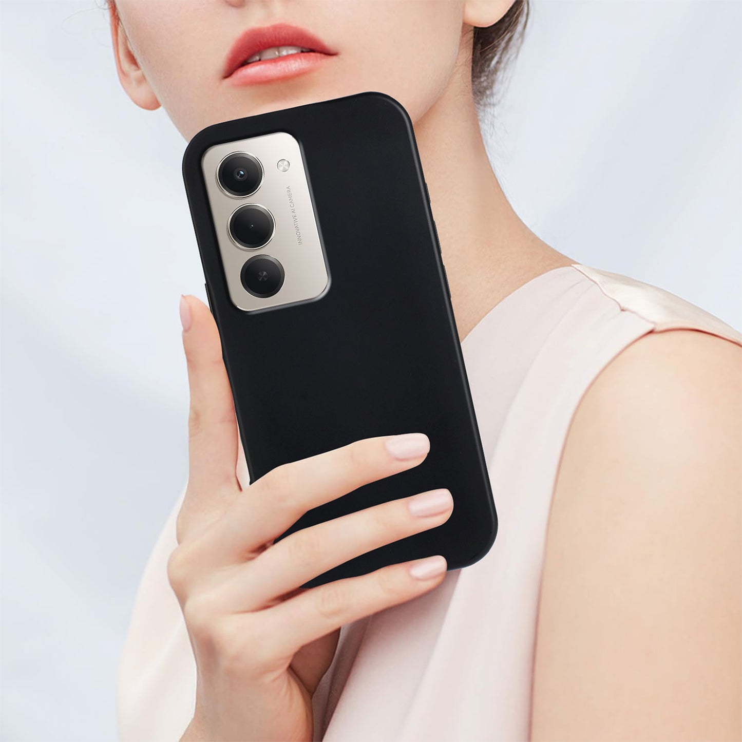 For-Xiaomi-Redmi-15-4G-(EU)-(171mm)-TPU-Case-Soft-Matte-Anti-fingerprint-Phone-Back-Cover-Black