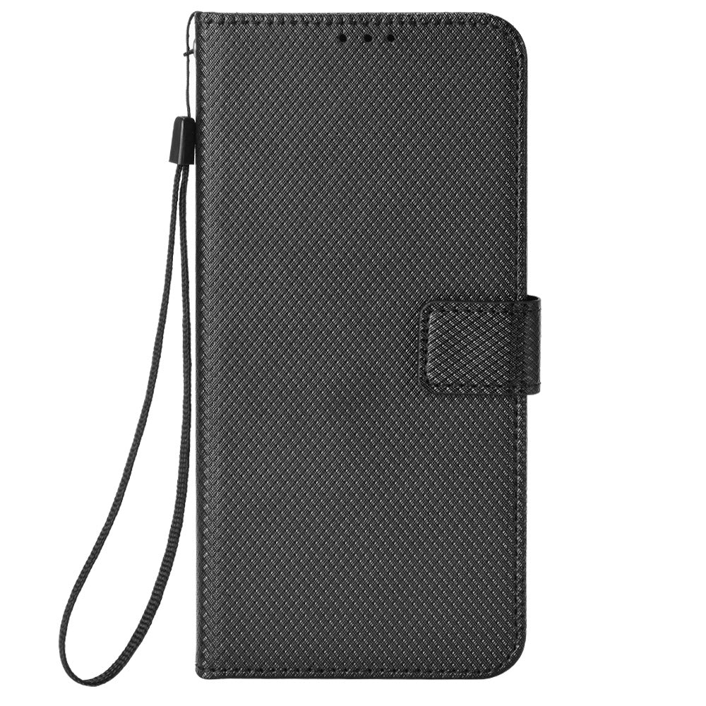 For-vivo-Y400-5G-/-vivo-Y400-4G-Leather-Wallet-Case-with-Strap-Diamond-Texture-Phone-Cover-Black