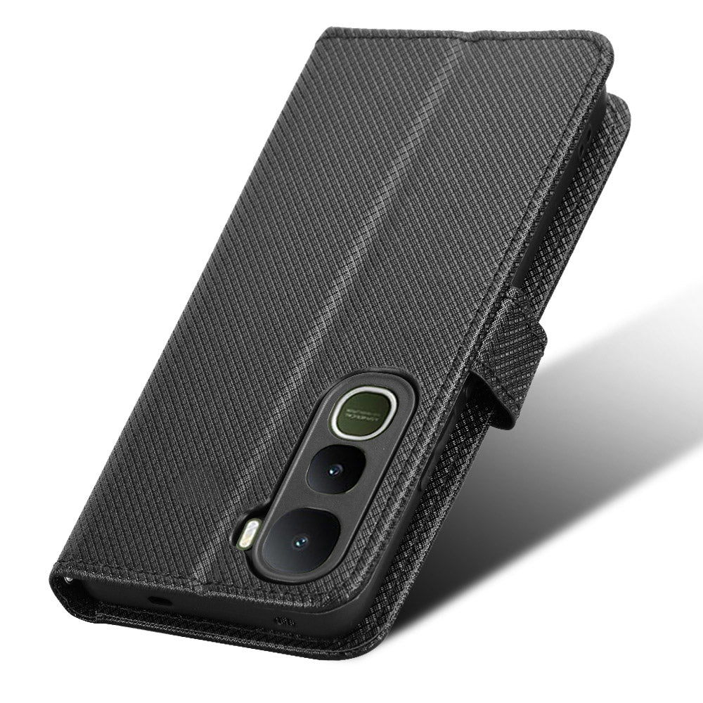 For-vivo-Y400-5G-/-vivo-Y400-4G-Leather-Wallet-Case-with-Strap-Diamond-Texture-Phone-Cover-Black