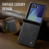 For-Samsung-Galaxy-Z-Flip7-5G-Case-CASEME-033-Series-RFID-Blocking-Wallet-Stand-Calf-Texture-Leather-Phone-Cover-Black
