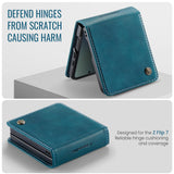 For-Samsung-Galaxy-Z-Flip7-5G-Case-CASEME-033-Series-RFID-Blocking-Wallet-Stand-Calf-Texture-Leather-Phone-Cover-Green