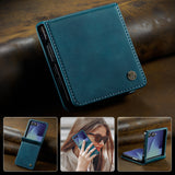 For-Samsung-Galaxy-Z-Flip7-5G-Case-CASEME-033-Series-RFID-Blocking-Wallet-Stand-Calf-Texture-Leather-Phone-Cover-Green