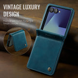 For-Samsung-Galaxy-Z-Flip7-5G-Case-CASEME-033-Series-RFID-Blocking-Wallet-Stand-Calf-Texture-Leather-Phone-Cover-Green