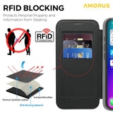 AMORUS-For-iPhone-17-Case-Compatible-with-MagSafe-RFID-Blocking-Card-Holder-Leather-Phone-Cover-Black