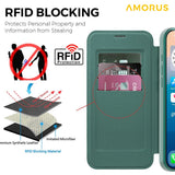 AMORUS-For-iPhone-17-Pro-Max-Case-Compatible-with-MagSafe-RFID-Blocking-Card-Holder-Leather-Phone-Cover-Blackish-Green