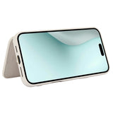 For-iPhone-17-Case-Card-Slots-Leather-Coated-TPU-Flower-Phone-Cover-with-2-Straps-Beige