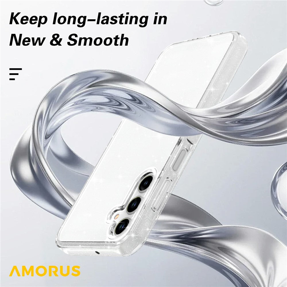 AMORUS-For-Samsung-Galaxy-A26-5G-/-A17-5G-Case-Soft-TPU-Hard-PC-Back-Shockproof-Phone-Cover-Glitter-White