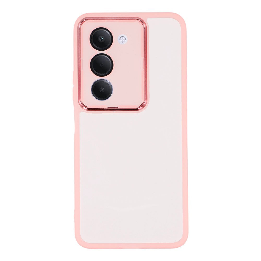 For-Xiaomi-Redmi-15-5G-(Global)-(169mm)-Case-Electroplated-Camera-Frame-TPU-Phone-Cover-Transparent-Pink