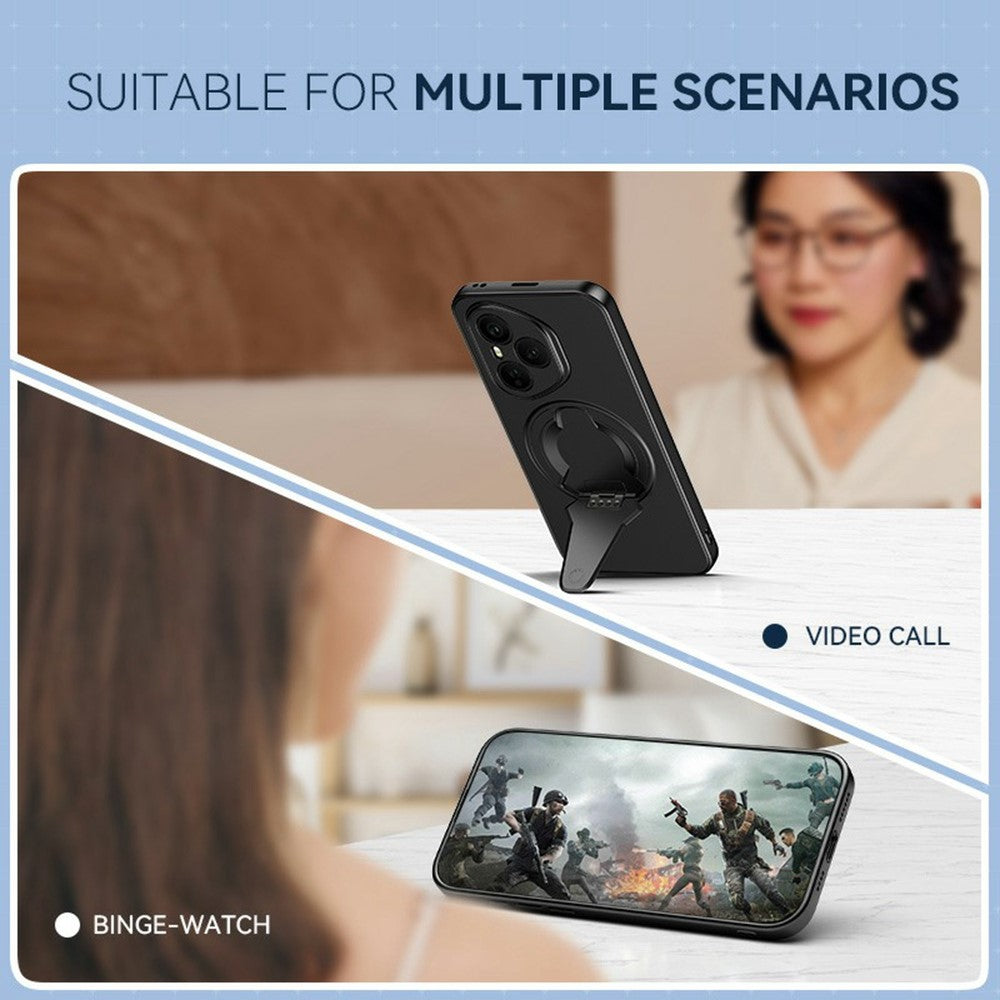 For-Honor-400-Pro-5G-(Global)-Case-Compatible-with-MagSafe-Hidden-Kickstand-Skin-Feel-Matte-PC-TPU-Phone-Back-Cover-Black