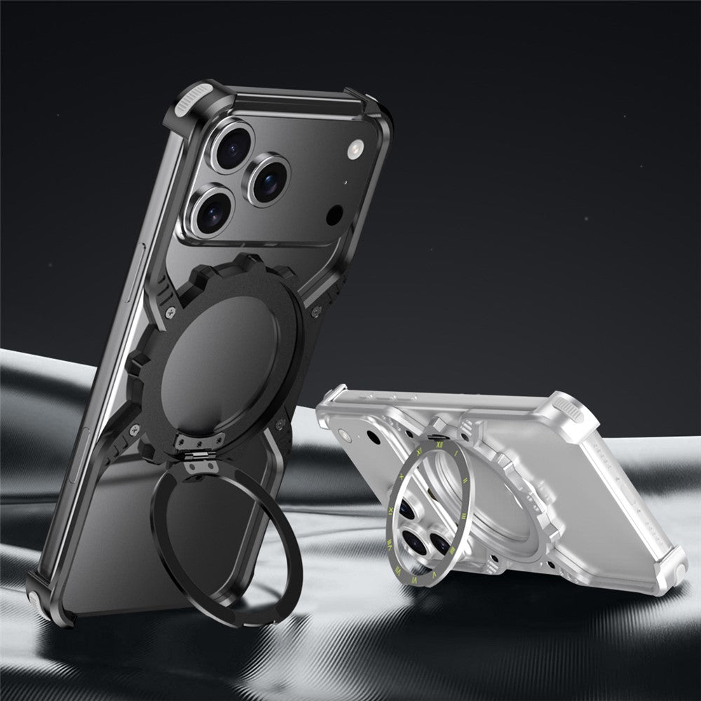 For-iPhone-17-Pro-Max-Magnetic-Case-Luminous-Kickstand-Aluminum-Alloy-X-Shape-Bumper-Phone-Cover-Orange