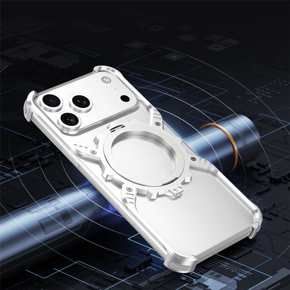 For-iPhone-17-Pro-Max-Magnetic-Case-Luminous-Kickstand-Aluminum-Alloy-X-Shape-Bumper-Phone-Cover-Orange