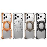For-iPhone-17-Pro-Max-Magnetic-Case-Luminous-Kickstand-Aluminum-Alloy-X-Shape-Bumper-Phone-Cover-Orange