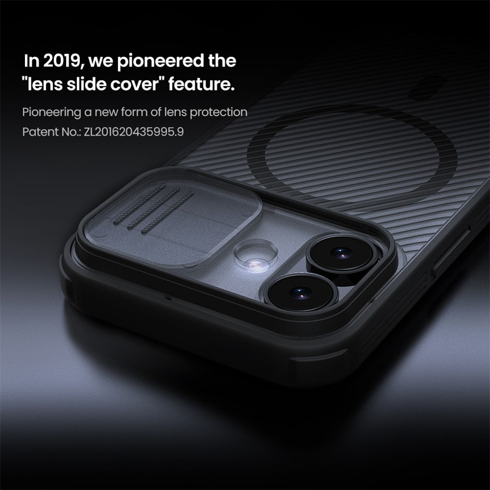 NILLKIN-Camshield-Pro-Magnetic-Series-For-iPhone-17-Case-TPU-+-PC-Clear-Black-Phone-Cover-with-Camera-Slider