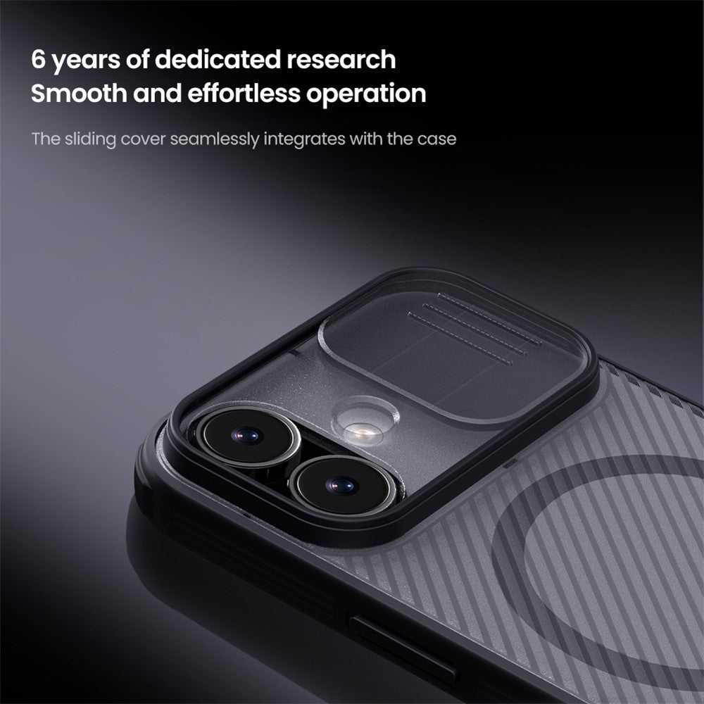 NILLKIN-Camshield-Pro-Magnetic-Series-For-iPhone-17-Case-TPU-+-PC-Clear-Black-Phone-Cover-with-Camera-Slider