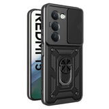 For-Xiaomi-Redmi-15-4G-(EU)-(171mm)-Case-with-Slide-Camera-Lid-PC-+-TPU-Kickstand-Phone-Cover-Black