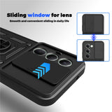 For-Xiaomi-Redmi-15-4G-(EU)-(171mm)-Case-with-Slide-Camera-Lid-PC-+-TPU-Kickstand-Phone-Cover-Black